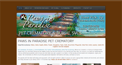 Desktop Screenshot of pawsinparadisepetcrematory.com